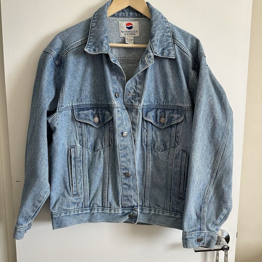 VTG Pepsi Cola Jean Jacket Adult S Denim Trucker Y2K  "Nothing Else Is A Pepsi"